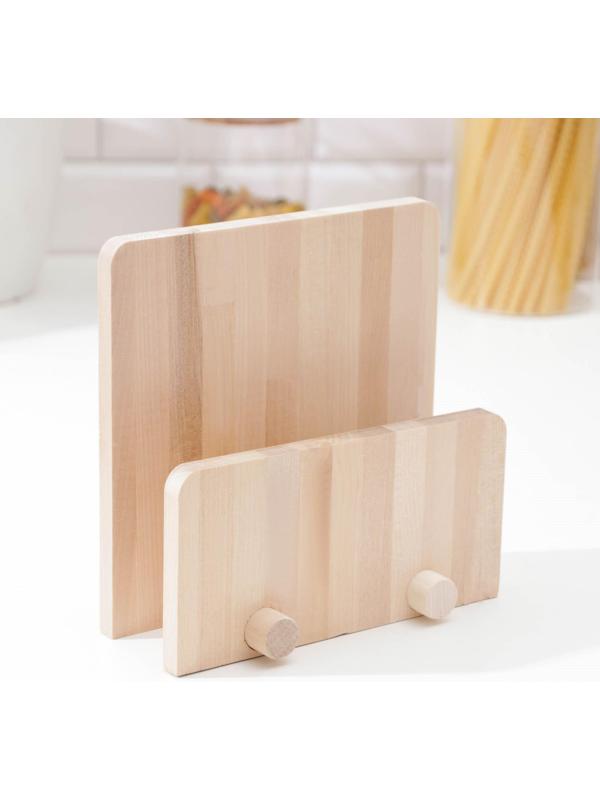 Нaбор досок разделочных на подставке с ручкой Доляна,3 шт (35×22 см; 32×20 см,31×18 см), массив березы