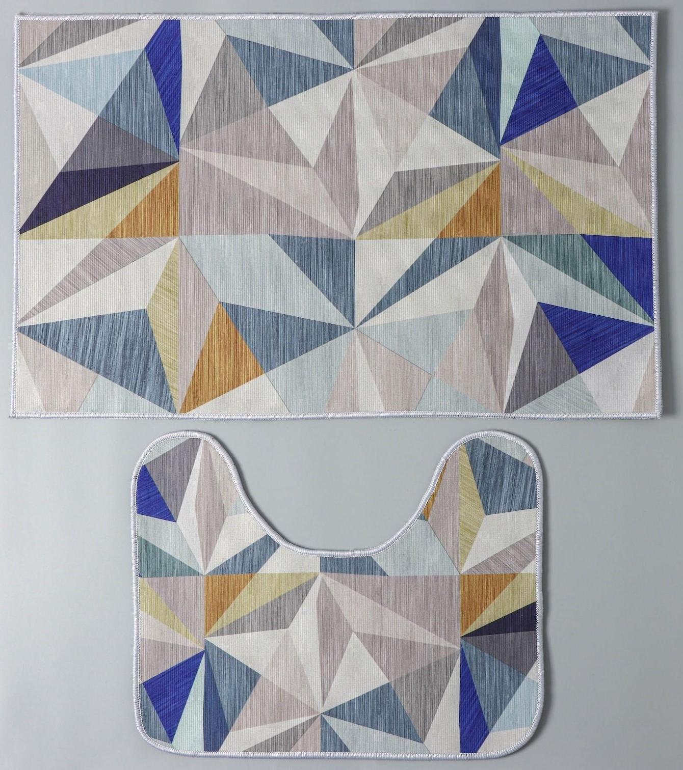 Набор ковриков для ванной и туалета Доляна «Гранулы», 2 шт: 50×80, 50×40 см