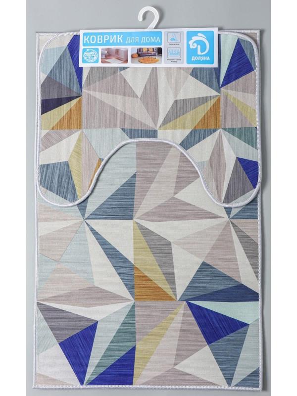 Набор ковриков для ванной и туалета Доляна «Гранулы», 2 шт: 50×80, 50×40 см