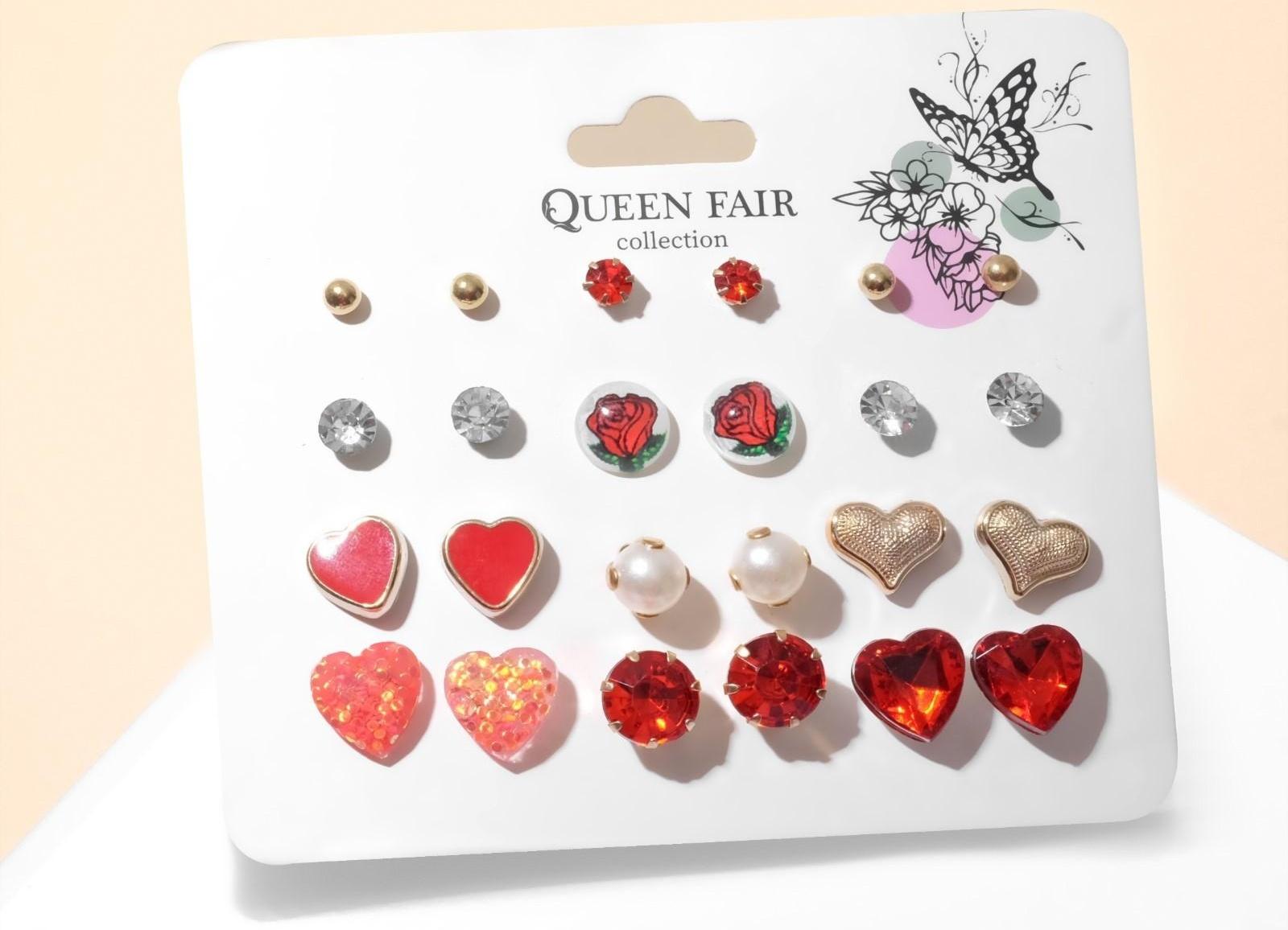 Набор серьги 12 пар 