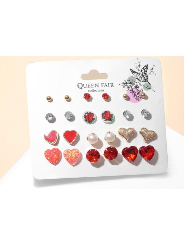 Набор серьги 12 пар 