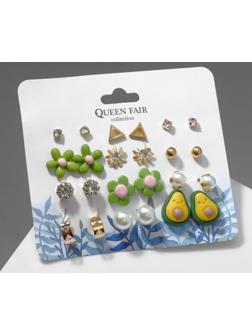 Набор серьги 12 пар 