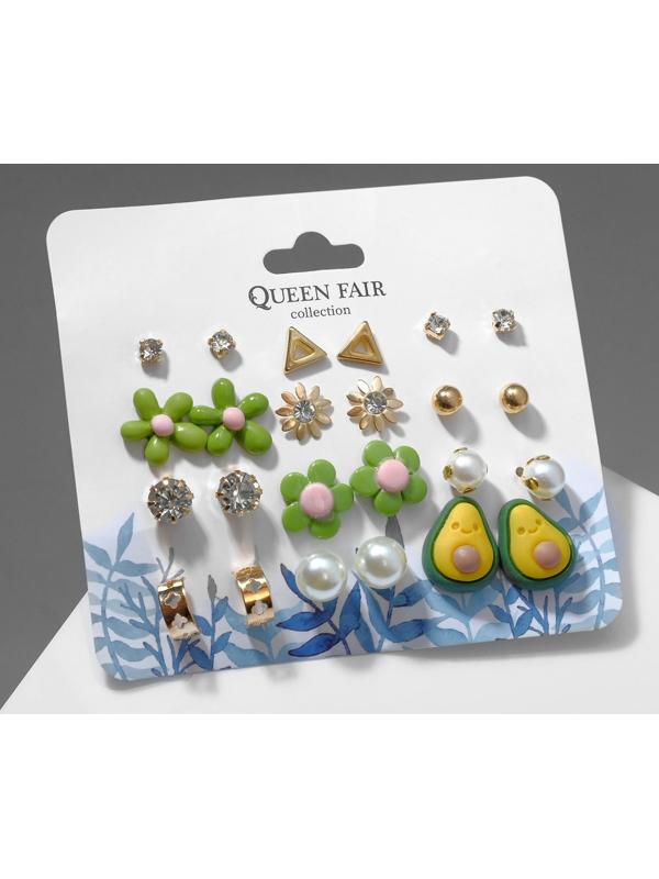 Набор серьги 12 пар 