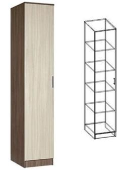 Пенал Соло 400х490х2200 Ясень Шимо темный/светлый