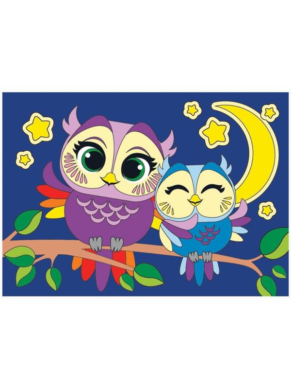 Картина по номерам «Совушки» 20х28.5 см