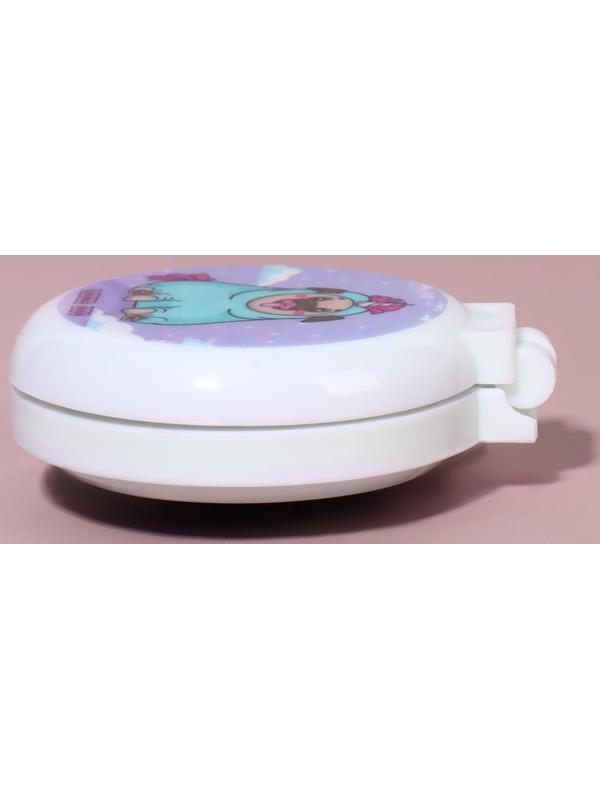 Расчёска массажная, складная, с зеркалом, d = 6,5 см, рисунок МИКС