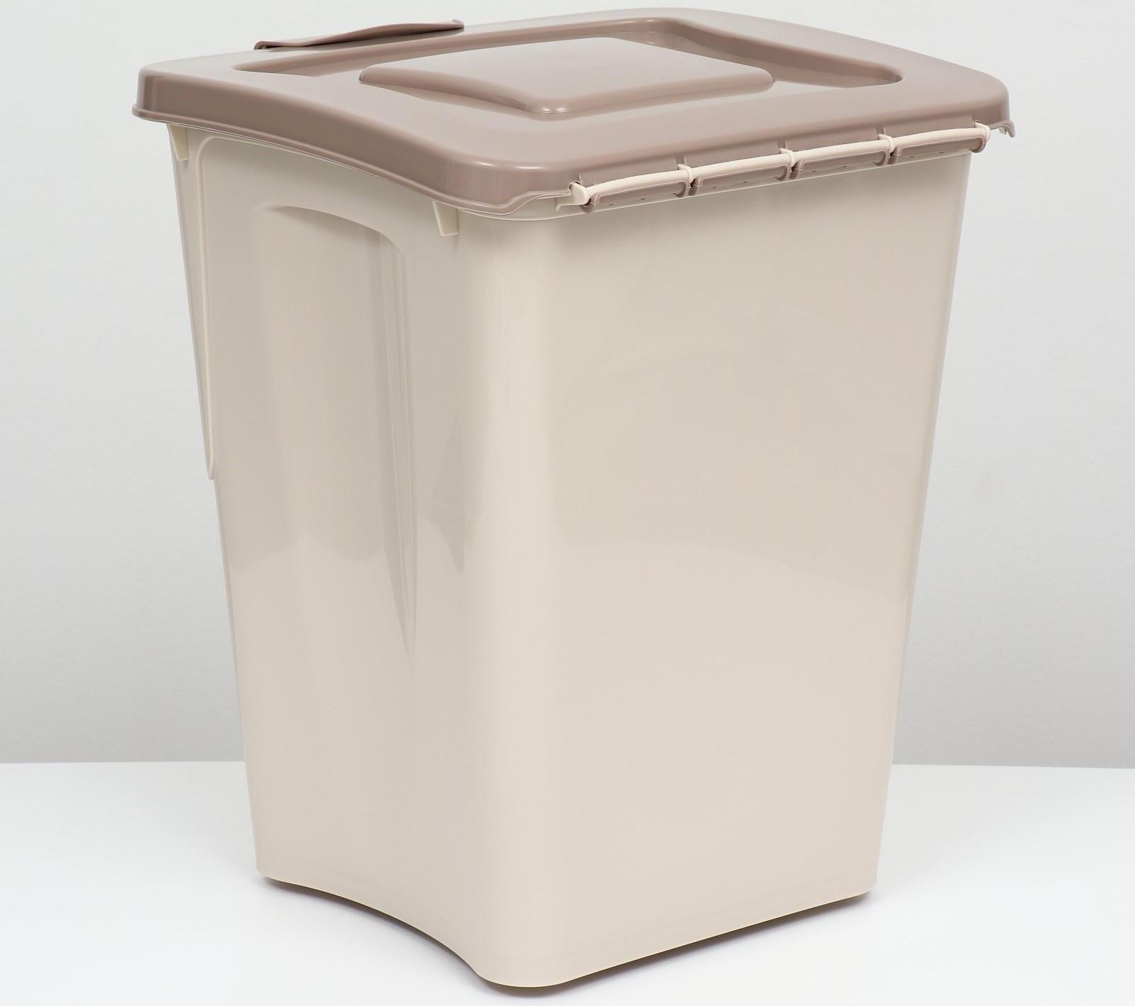 Контейнер для корма, 36 л, бежевый