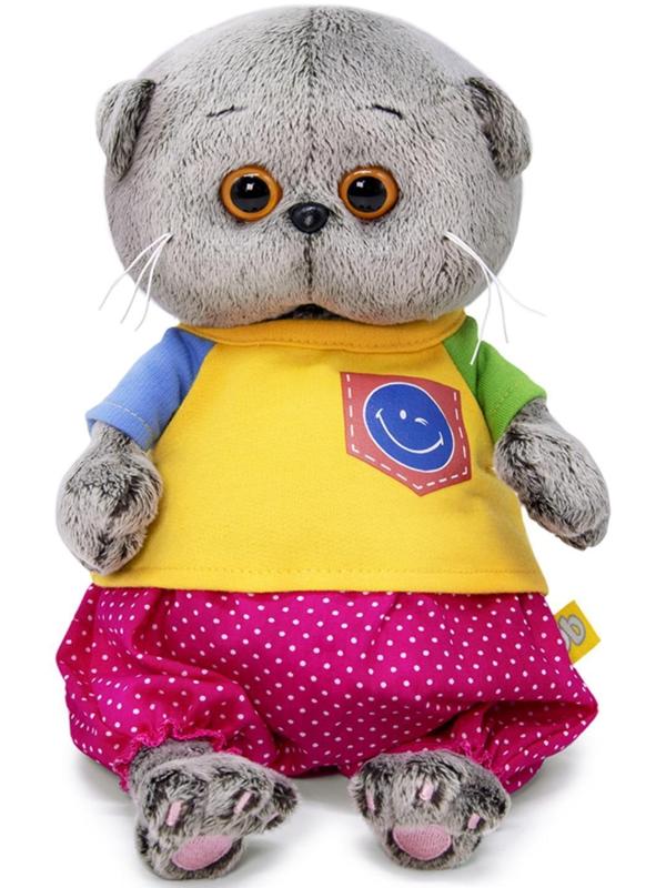 Мягкая игрушка «Басик BABY в футболке со смайликом», 20 см