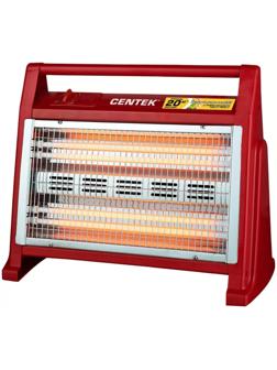 Обогреватель Centek CT-6140, кварцевый, напольный, 2000 Вт, 20 м², красный