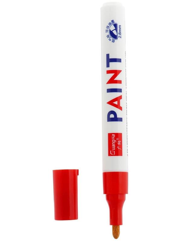 Маркер-краска для шин водонепроницаемая на маслянной основе, красный