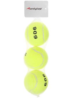 Мяч для большого тенниса № 909, тренировочный , набор 3 шт., цвета МИКС