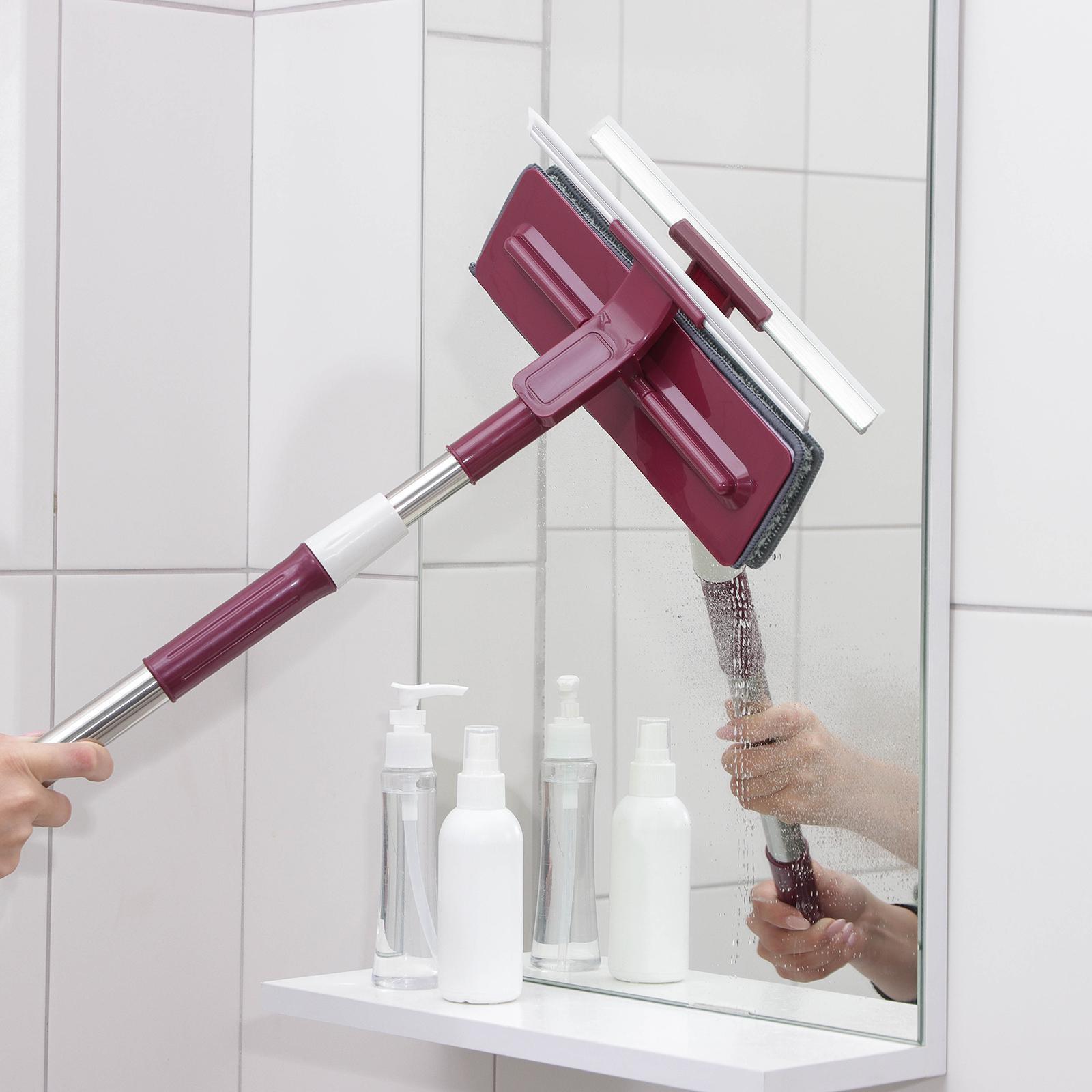 Окномойка с насадкой из микрофибры Доляна, стальная телескопическая ручка, 27×8×73(114) см, цвет МИКС