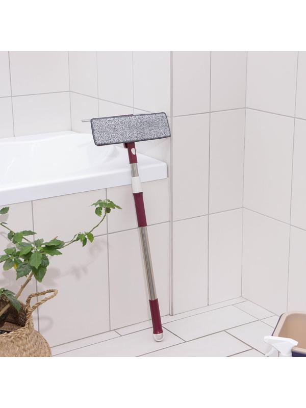 Окномойка с насадкой из микрофибры Доляна, стальная телескопическая ручка, 27×8×73(114) см, цвет МИКС