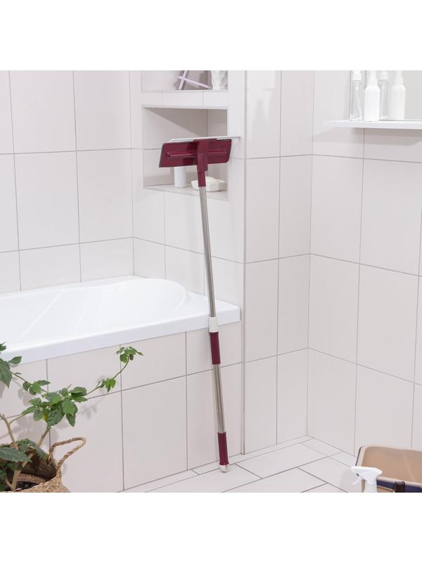 Окномойка с насадкой из микрофибры Доляна, стальная телескопическая ручка, 27×8×73(114) см, цвет МИКС