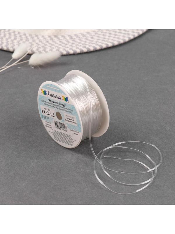 Шнур силиконовый, d = 1,5 мм, 50 м, цвет прозрачный, ECG-1.0