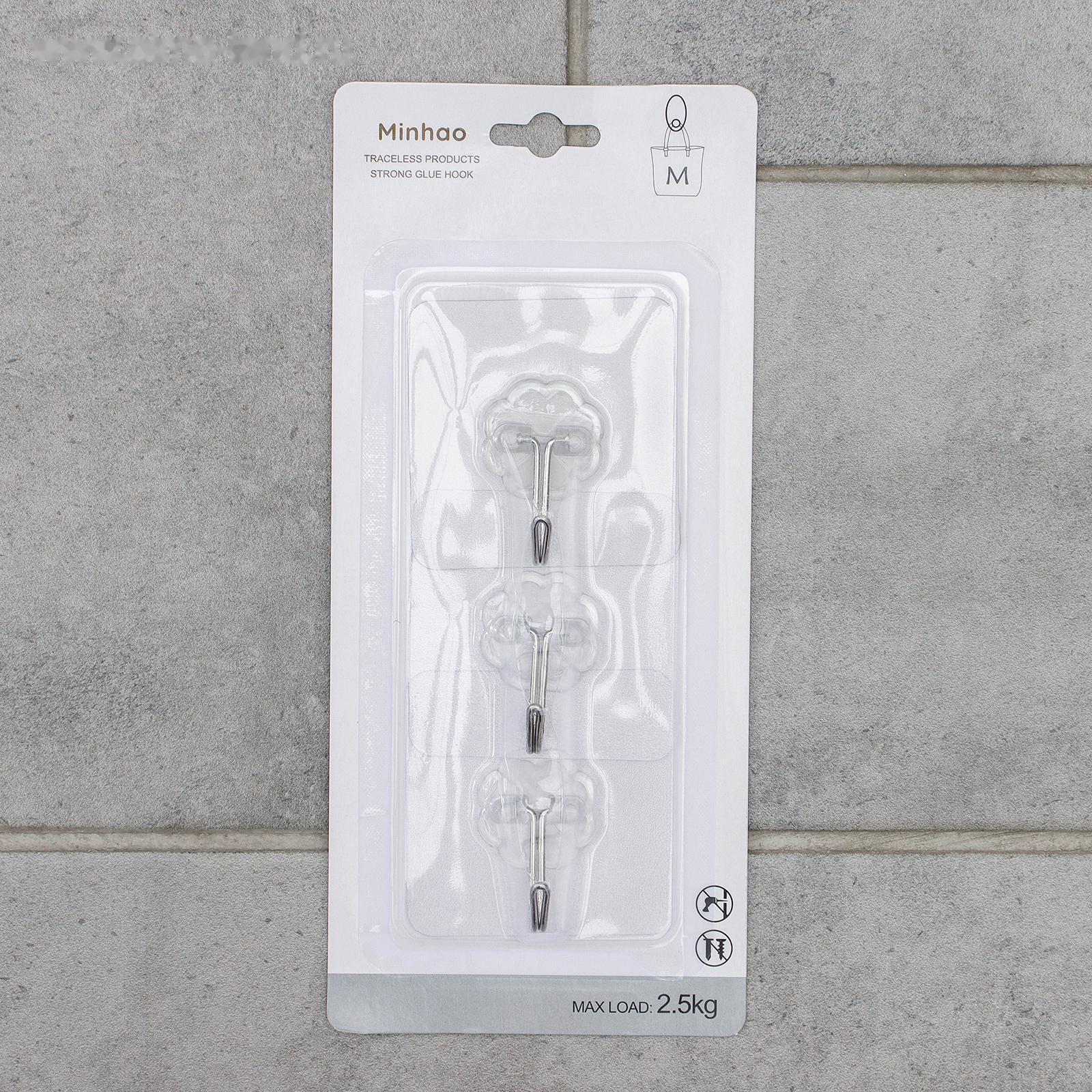 Крючок на липучке «Классика», 3 шт, цвет прозрачный