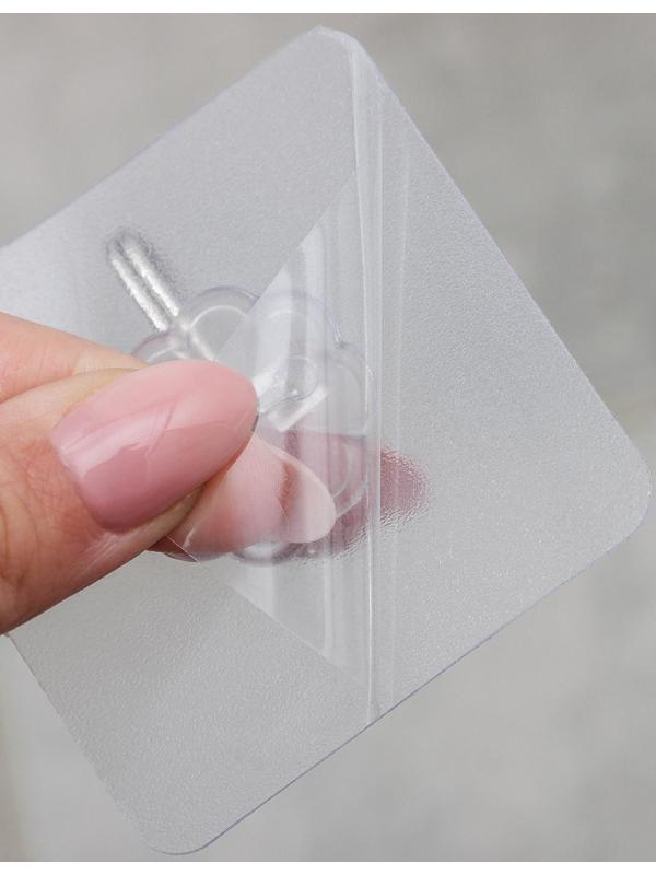 Крючок на липучке «Классика», 3 шт, цвет прозрачный