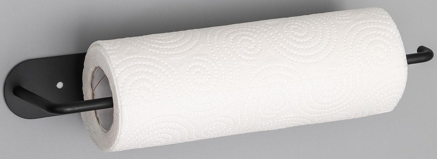 Держатель для бумажных полотенец подвесной Доляна 26×1,5×12 см, цвет чёрный