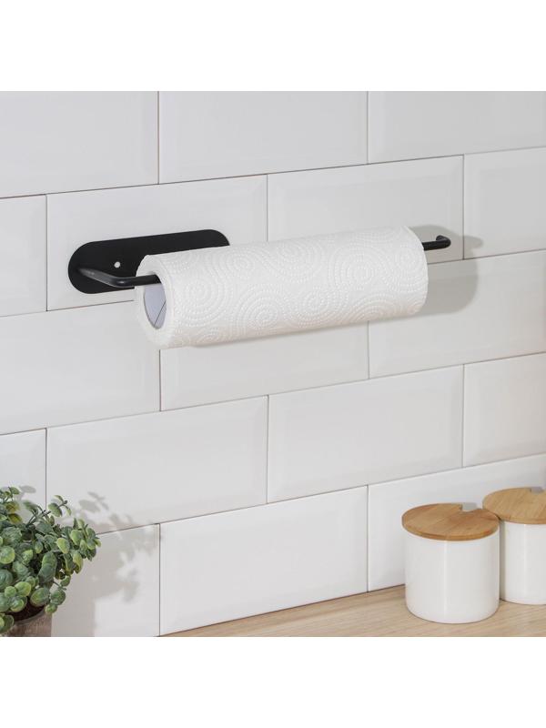 Держатель для бумажных полотенец подвесной Доляна 26×1,5×12 см, цвет чёрный