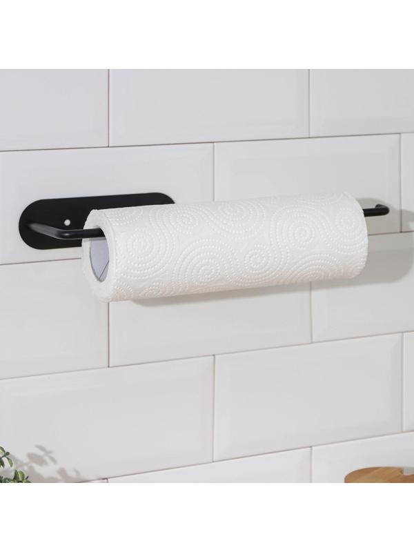 Держатель для бумажных полотенец подвесной Доляна 26×1,5×12 см, цвет чёрный