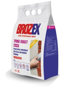 Смесь штукатурная Brozex Прима Пласт GP55 ГИПСОВАЯ 3,0 кг