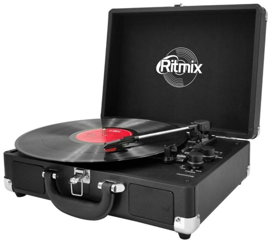 Проигрыватель виниловых дисков RITMIX LP-120B, 6 Вт, RCA, Jack 3.5, черный