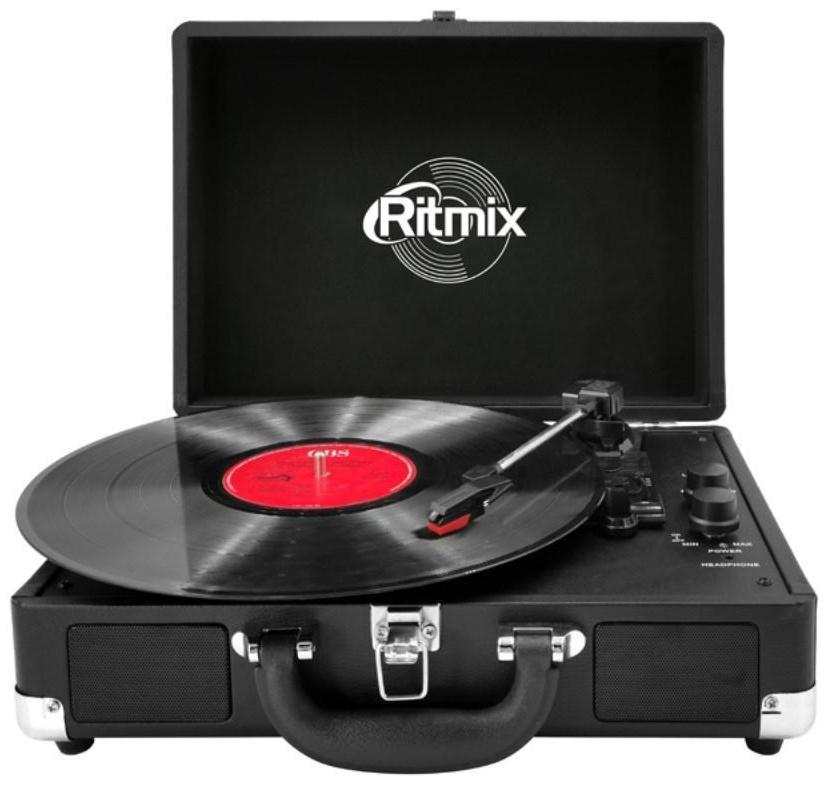 Проигрыватель виниловых дисков RITMIX LP-120B, 6 Вт, RCA, Jack 3.5, черный