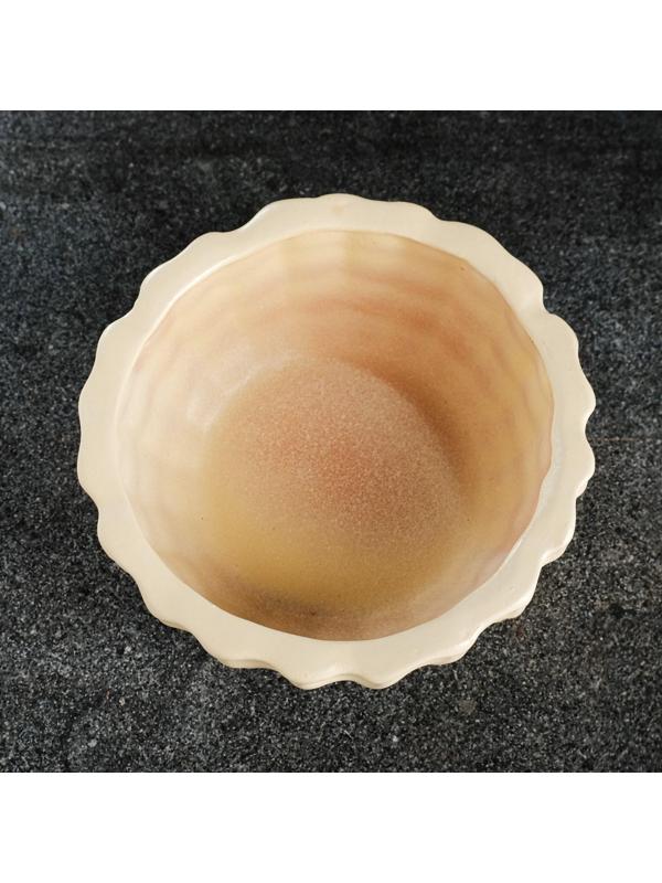 Фигурное кашпо «Соты» 0,8 л/ 7х16см слоновая кость