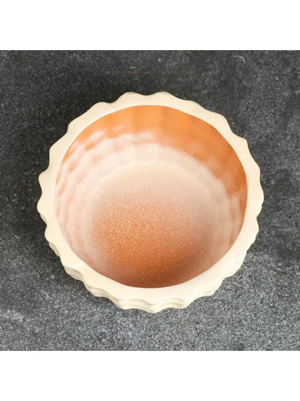 Фигурное кашпо «Соты» 0,8 л/ 7х16см слоновая кость