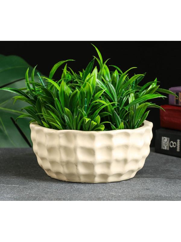 Фигурное кашпо «Соты» 0,8 л/ 7х16см слоновая кость