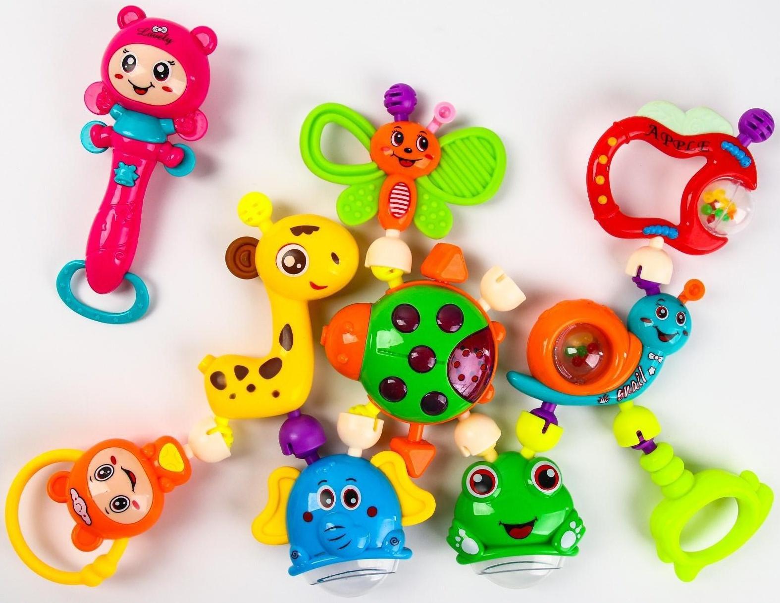 Набор погремушек «Собери меня», 10 шт, яркие цвета