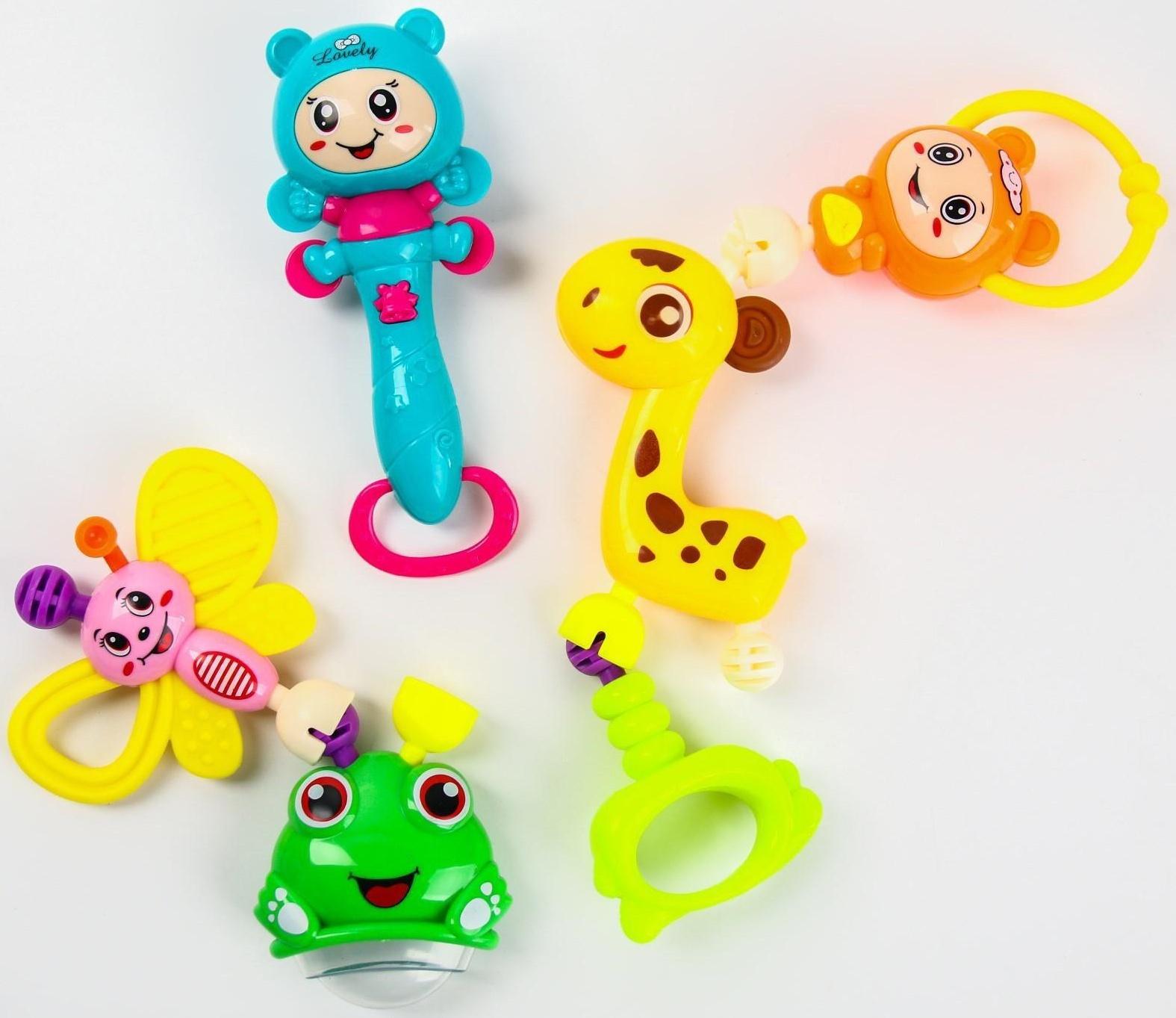 Набор погремушек «Собери меня», 6 шт, яркие цвета