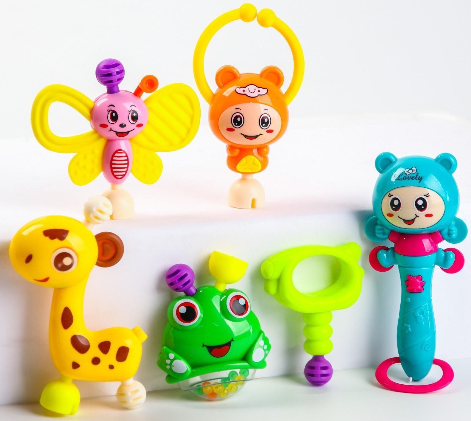 Набор погремушек «Собери меня», 6 шт, яркие цвета