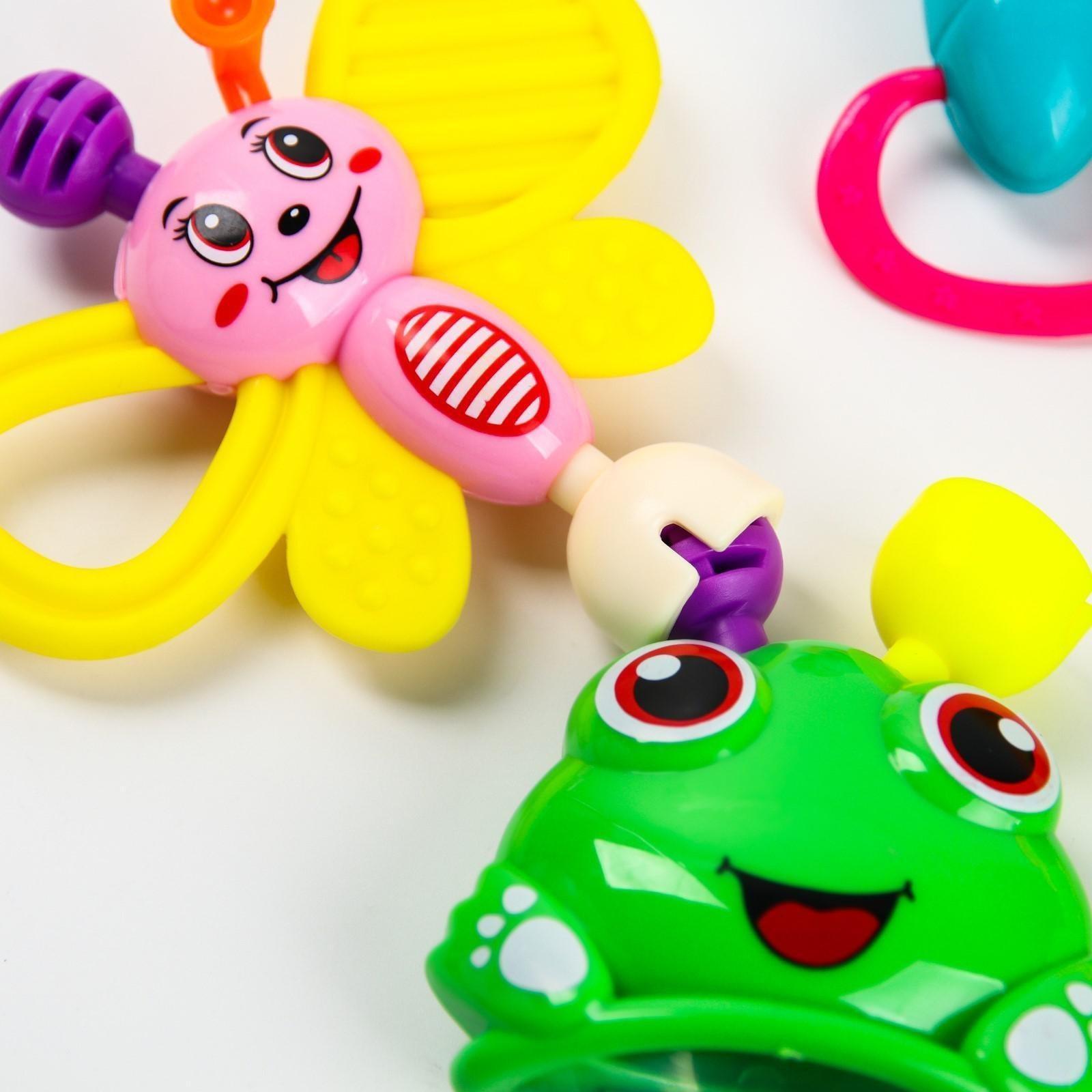 Набор погремушек «Собери меня», 6 шт, яркие цвета