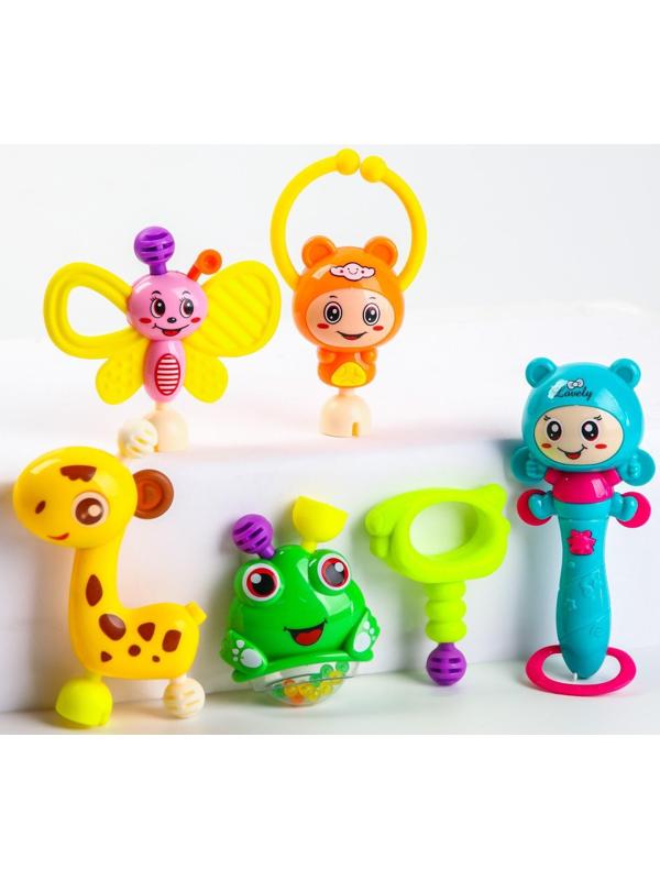 Набор погремушек «Собери меня», 6 шт, яркие цвета
