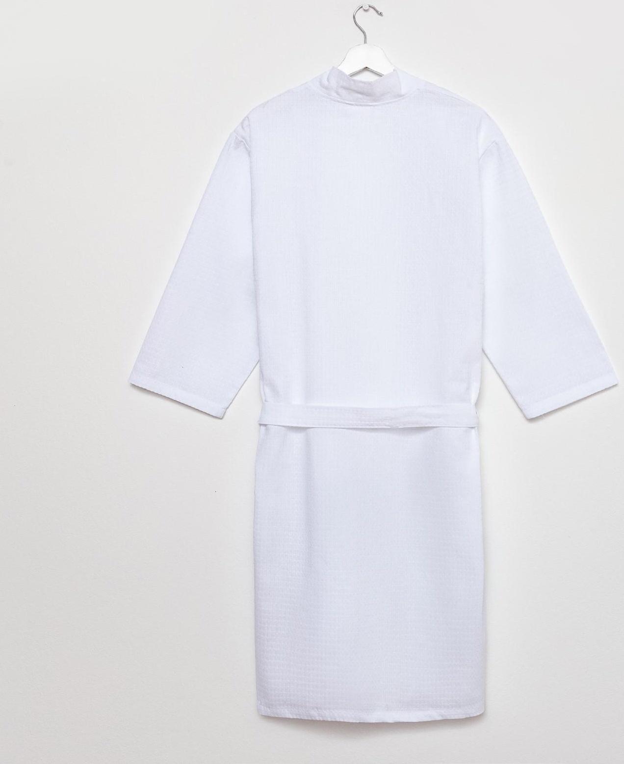 Халат вафельный мужской Экономь и Я рукав 3/4 цвет белый размер 46-48, 100% хлопок, 200 г/м2