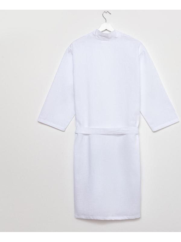 Халат вафельный мужской Экономь и Я рукав 3/4 цвет белый размер 46-48, 100% хлопок, 200 г/м2