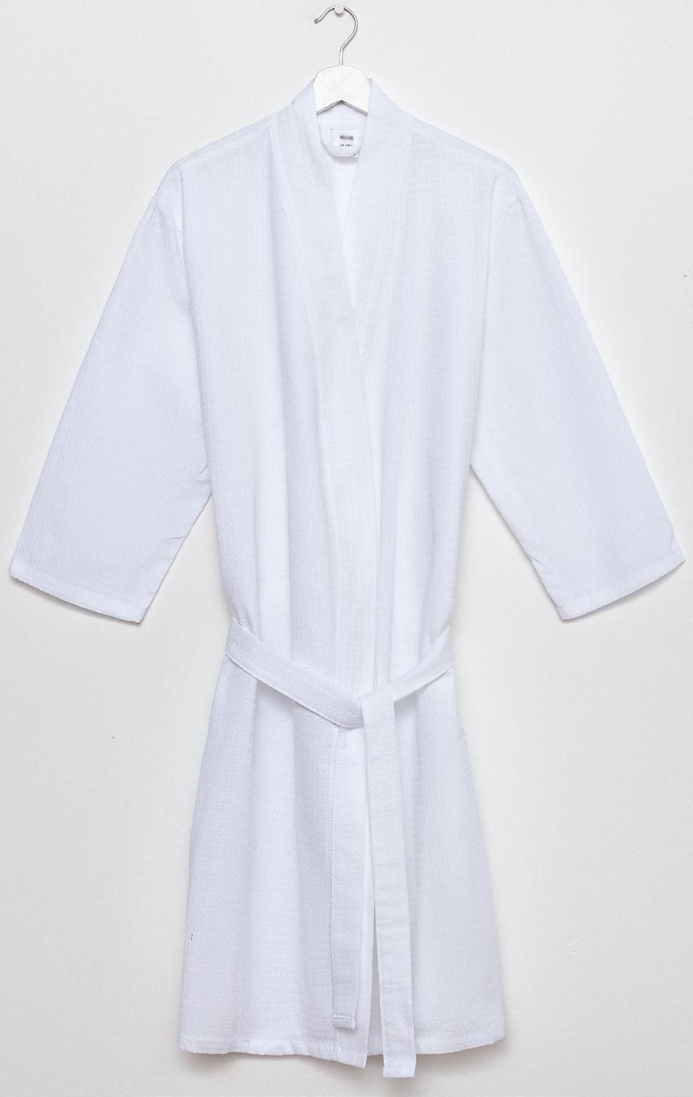 Халат вафельный мужской Экономь и Я рукав 3/4 цвет белый размер 54-56, 100% хлопок, 200 г/м2