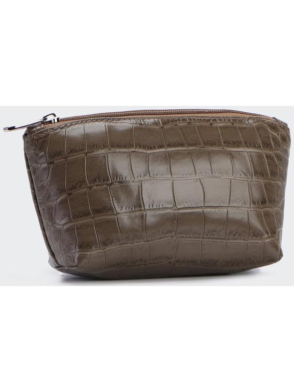 Косметичка на молнии, цвет коричневый