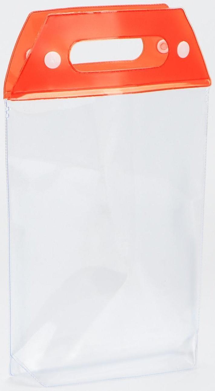 Косметичка на кнопках, цвет прозрачный/красный