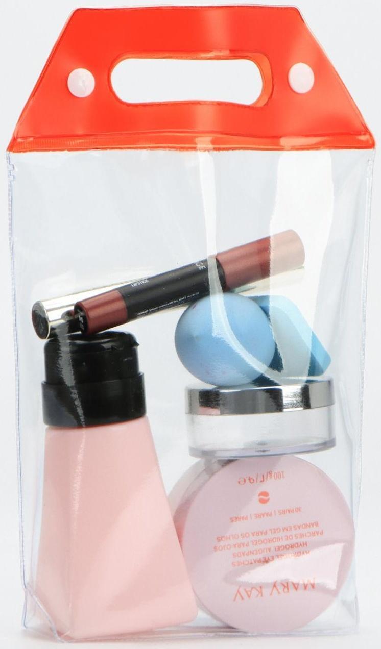 Косметичка на кнопках, цвет прозрачный/красный