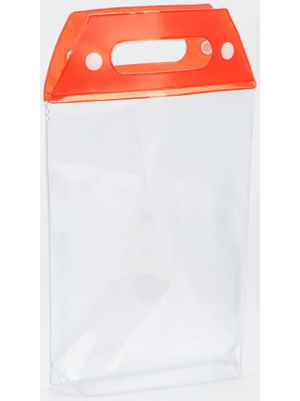 Косметичка на кнопках, цвет прозрачный/красный