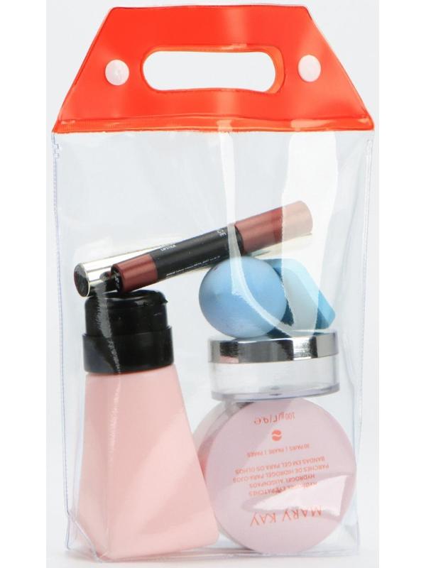 Косметичка на кнопках, цвет прозрачный/красный