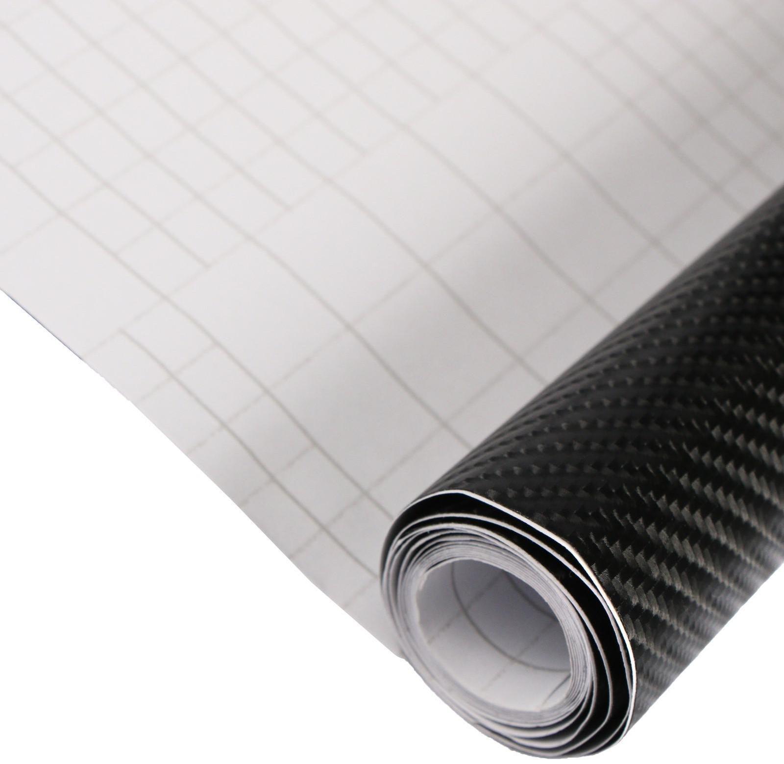 Пленка карбон 3D, самоклеящаяся, 30x127 см, черный