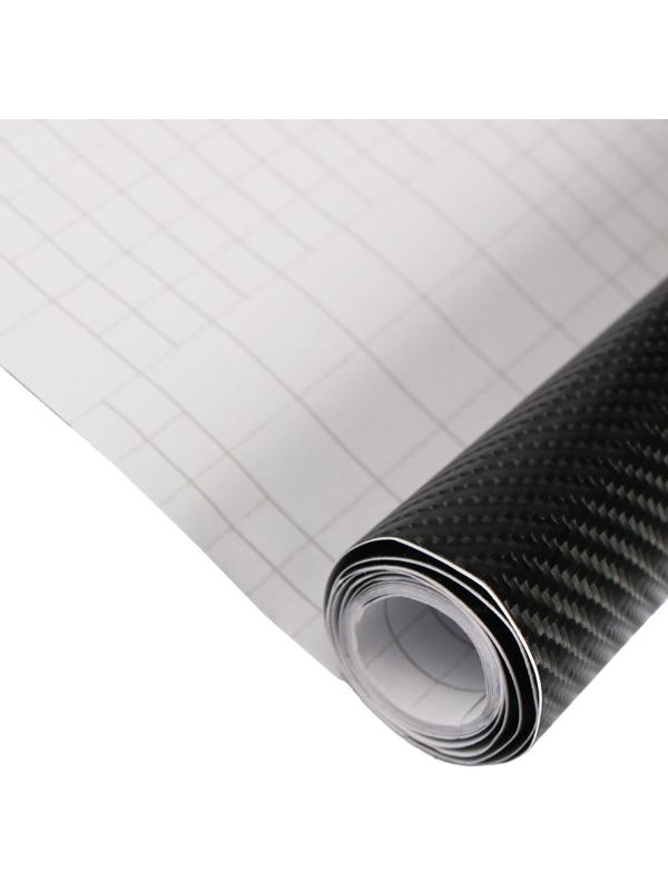 Пленка карбон 3D, самоклеящаяся, 30x127 см, черный
