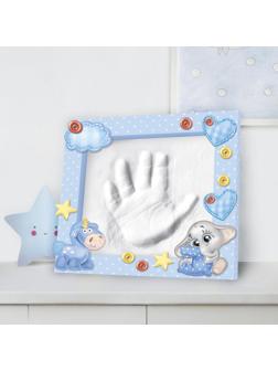 Набор «Слепок ладошки» из гипса 3D в рамке, для мальчика