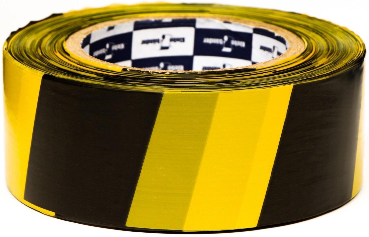 Лента для ограждений Klebebander,  50мм*200м, чёрно-желтая, неклейкая