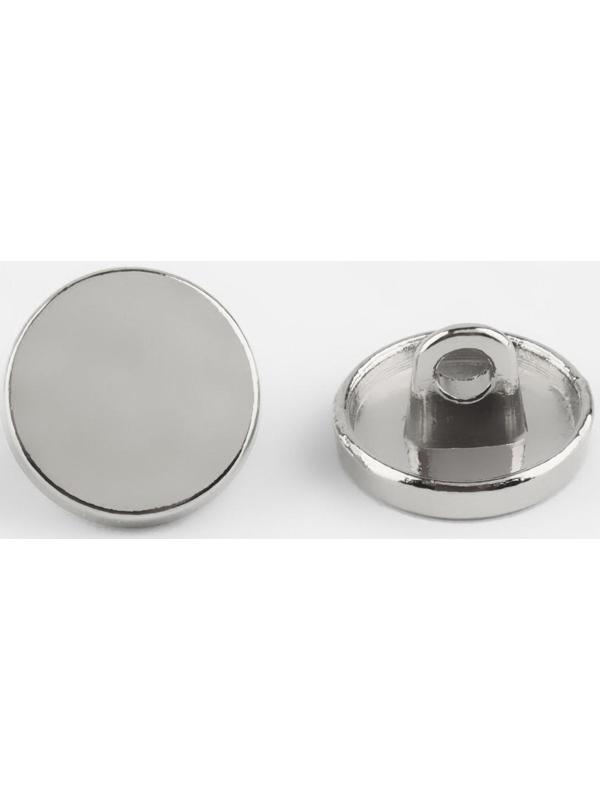 Набор металлических пуговиц на ножке, d = 11 мм, 10 шт, цвет серебряный глянец