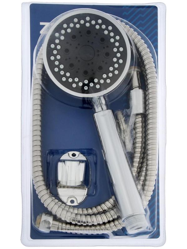 Набор для душа ZEIN Z0205, шланг 150 см, держатель, лейка 5 режимов, хром