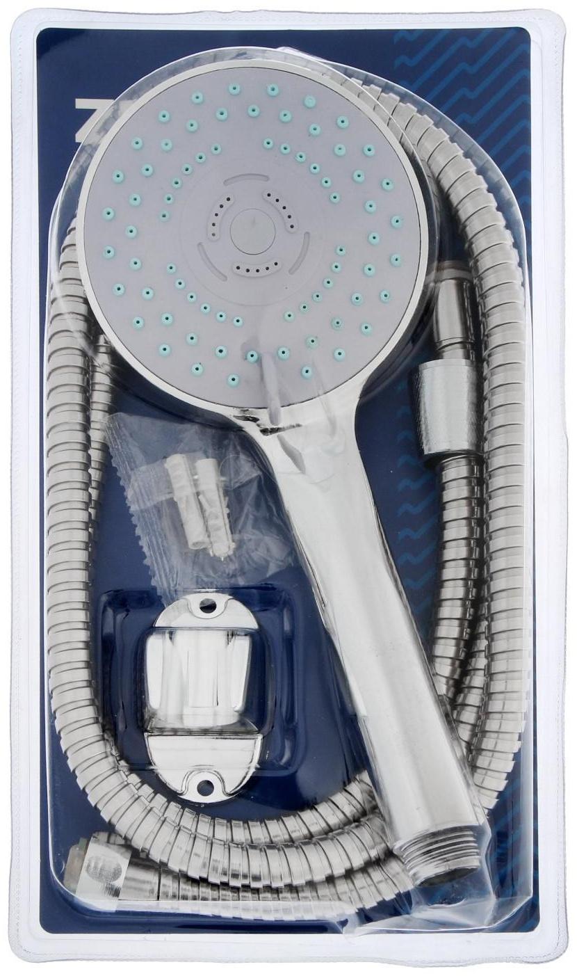 Набор для душа ZEIN Z0305, шланг 150 см, держатель, лейка 5 режимов, хром